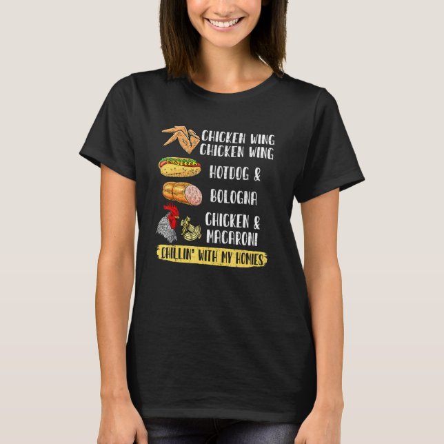Camiseta Asa De Frango Asa De Frango Cachorro-Quente E Bolo (Frente)