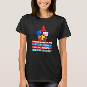 Camiseta Asa de Frango Cozida Asa de Frango Cachorro-Quente