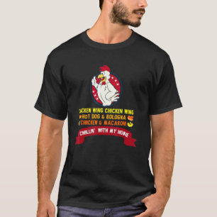 Camiseta Asa de Frango Cozida Asa de Frango Cachorro-Quente