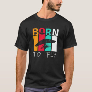Camiseta Asa Delta Retro Born to Fly para Fãs de Esportes A