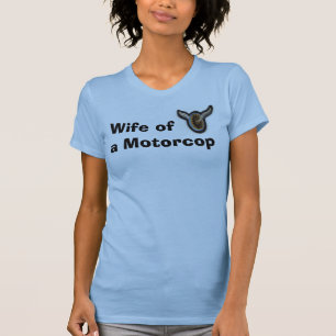 Camiseta asa e roda 2, ofa Motorcop da esposa