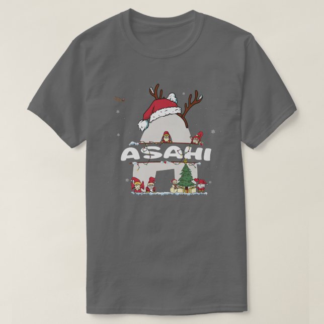Camiseta Asahi Christmasw Asahi Nome para o Natal engraçado (Frente do Design)