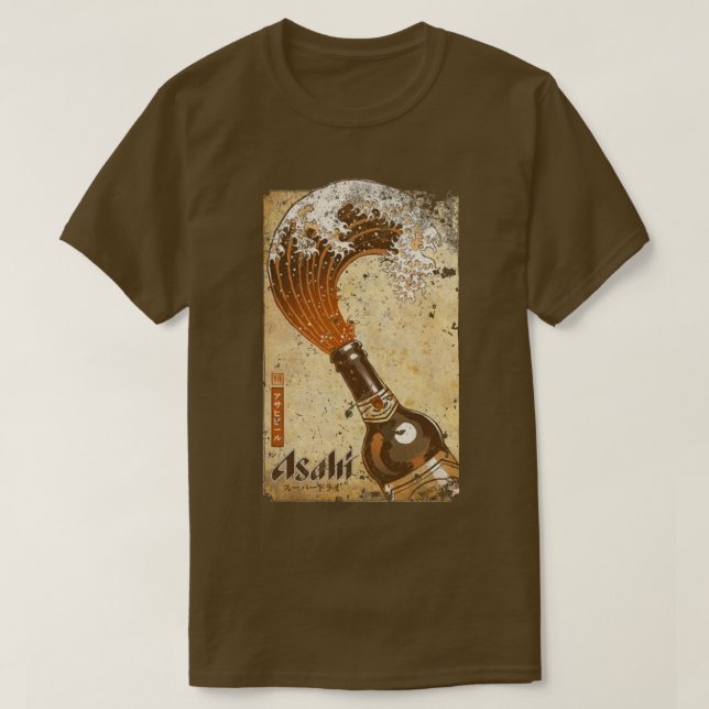 Camiseta Asahi Japonês Beer Waves Vintages (Frente do Design)