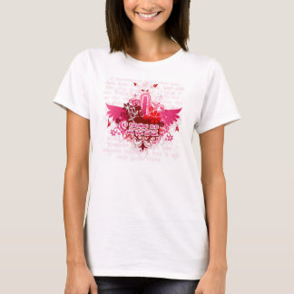 Camiseta Asas cor-de-rosa - Faith.Hope.Love