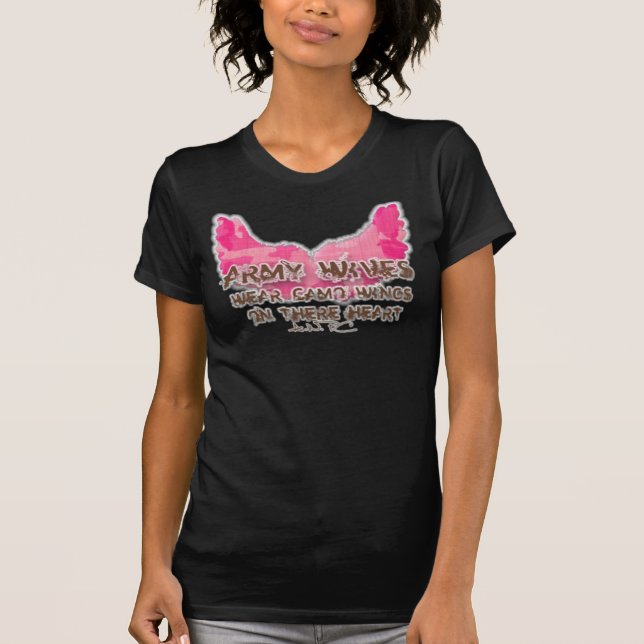 Camiseta Asas da esposa do exército (Frente)