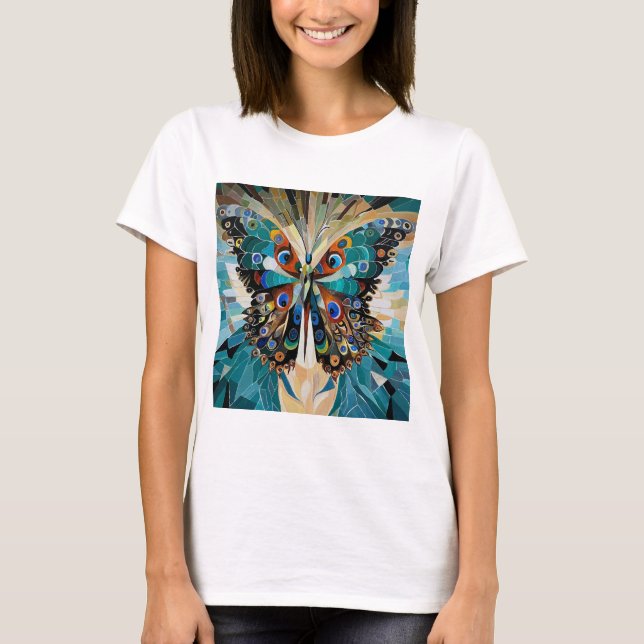 Camiseta Asas da Liberdade: Tee da Borboleta das Mulheres (Frente)