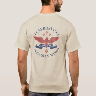 Camiseta Asas de Águia Escritura Êxodo 19:4 Vermelho/Azul