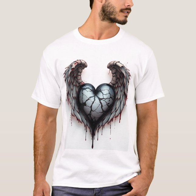 Camiseta asas de amor escuro (Frente)