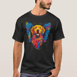 Camiseta Asas de Anjo de Arte Retriever Dourado Cachorro