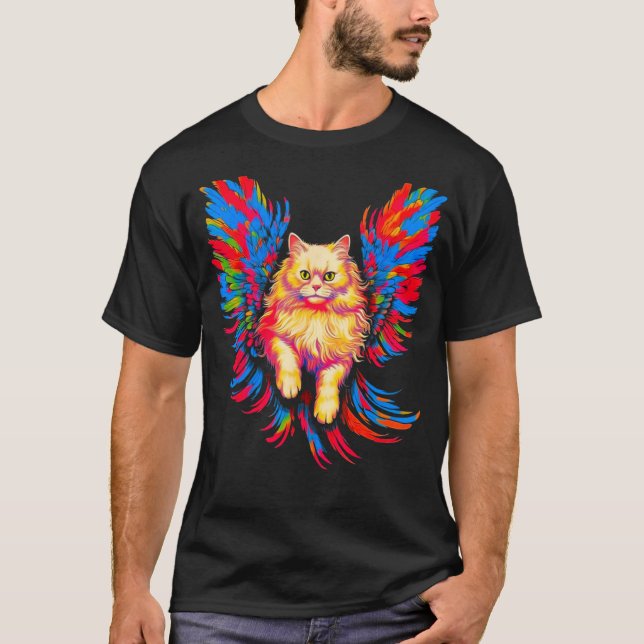 Camiseta Asas de Anjo Gato Persa (Frente)