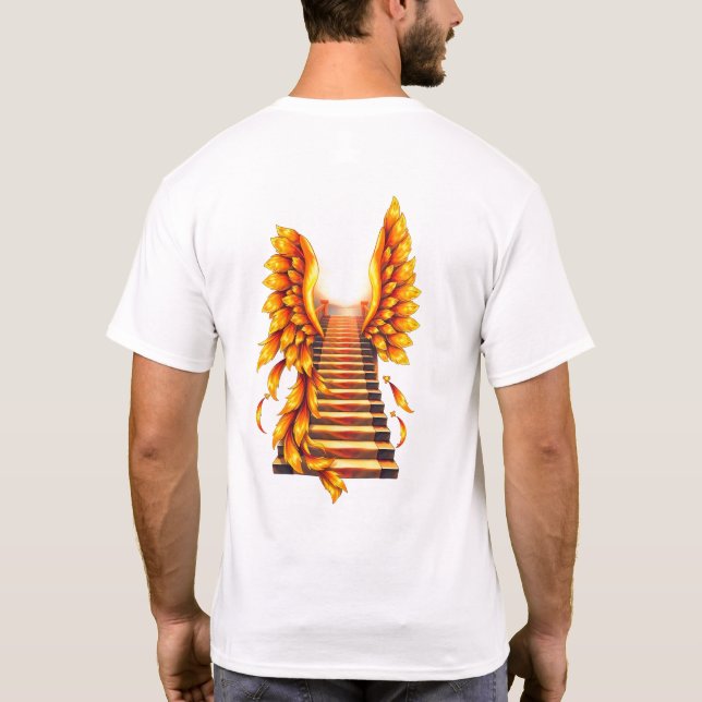 Camiseta asas de anjo para Dia de os pais (Verso)