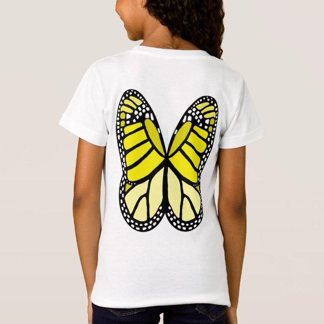 Camiseta Asas de Borboleta Amarelo Monarca (Verso)