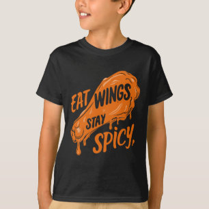 Camiseta Asas de Frango Asa Quente Frango Cozido Comida Ráp