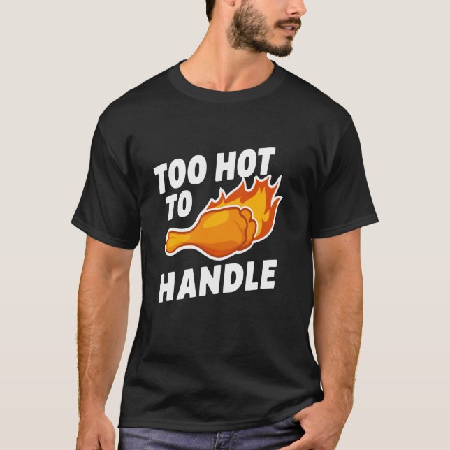 Camiseta Asas de Frango Asa Quente Frango Cozido Comida Ráp (Frente)