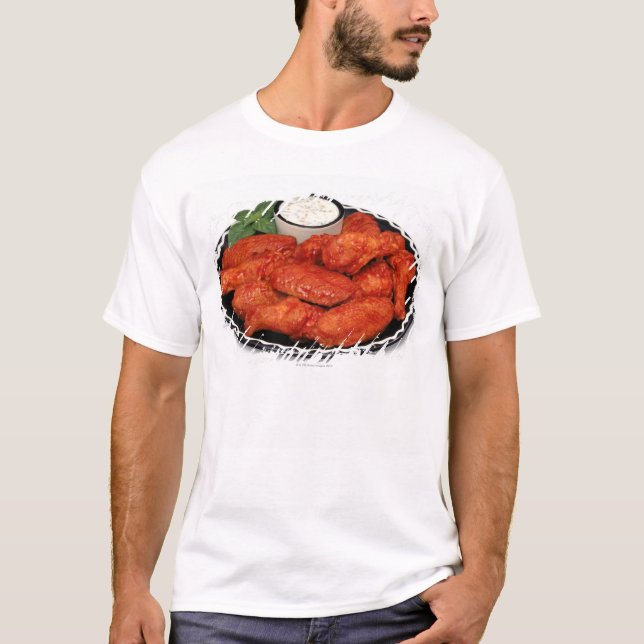Camiseta Asas de frango fritas com queijo azul (Frente)