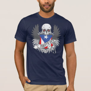 Camiseta Asas de Puerto Rico e t-shirt do crânio