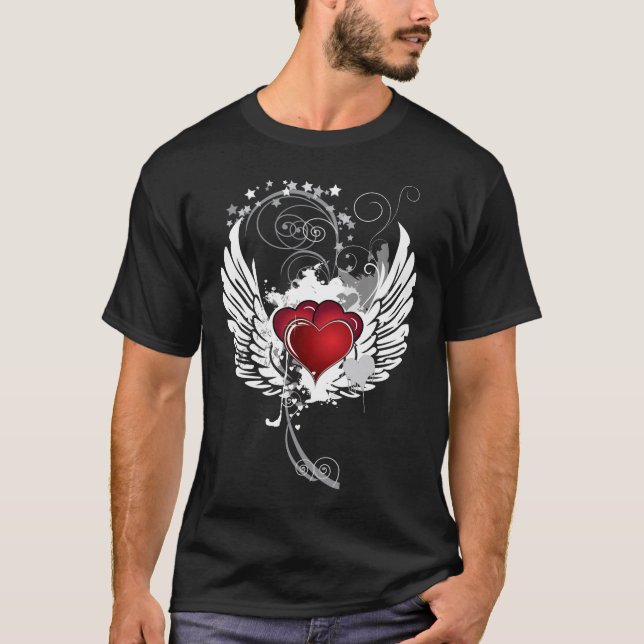Camiseta Asas dos corações do Grunge (Frente)