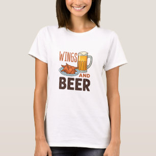 Camiseta Asas e Cerveja Frango Asas Bebendo