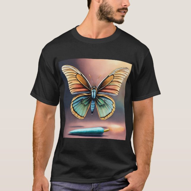 Camiseta "Asas Eetéreas: Camisa-Design de Borboleta Vibrant (Frente)