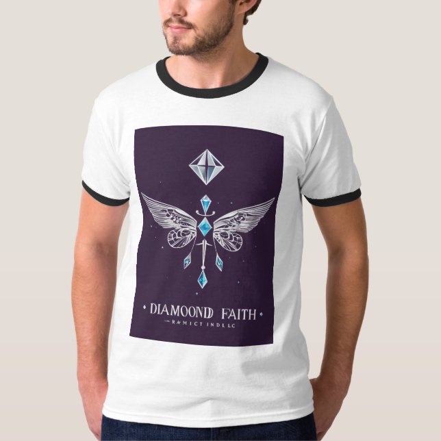 Camiseta asas estilizadas daimond com par de elegantes (Frente)
