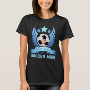 Camiseta Asas Super Estrela Azul da Mamãe de Futebol Foto P