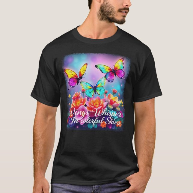 Camiseta Asas Sussuras Em Céus Coloridos (Frente)