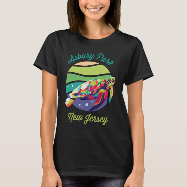Camiseta Asbury Park  Sea Turtle Souvenir (Frente)