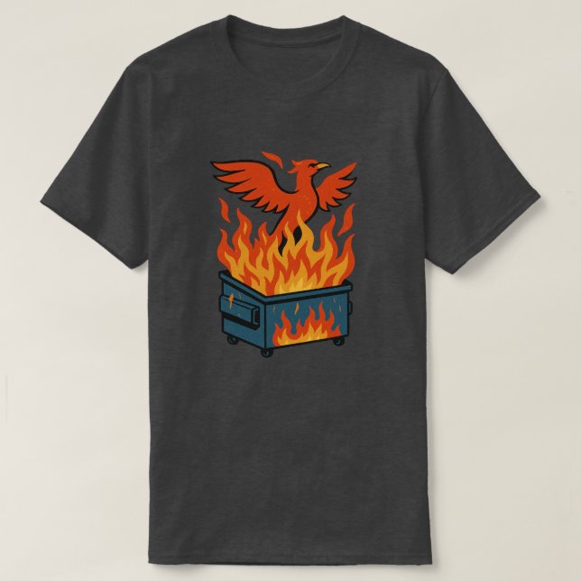 Camiseta Ascensão de Phoenix do incêndio do lixão (Frente do Design)