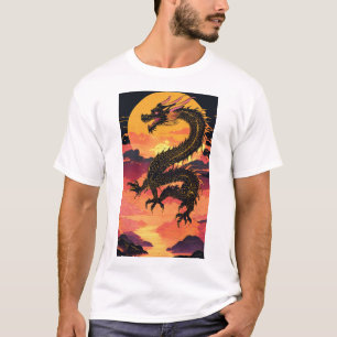 Camiseta "Ascensão do Dragão Ouro: Uma Fusão da Tradição e 