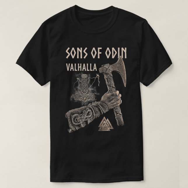 Camiseta ASCENSORES DE ODIN Valhalla Vikings Norse Od (Frente do Design)