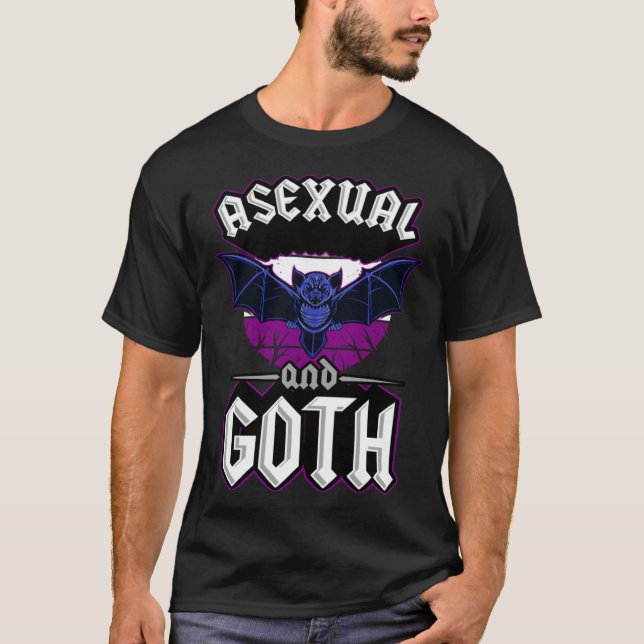 Camiseta Asexual And Goth Gothic Emo Bat Pride LGBTQ Hallow (Frente)