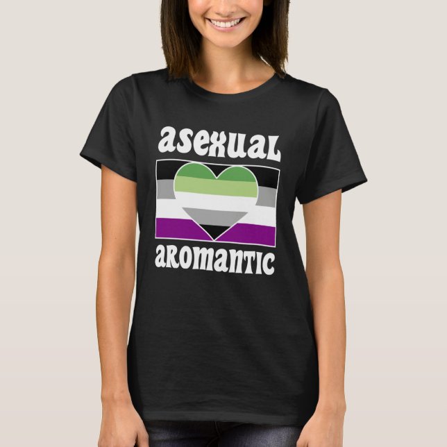 Camiseta Asexual Aromantic Pride Flag Cute  Ace Aesthetic (Frente)