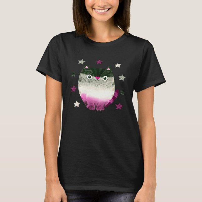 Camiseta Asexual Cat Ace Pride LGBTQ+ Equality and Love (Frente)