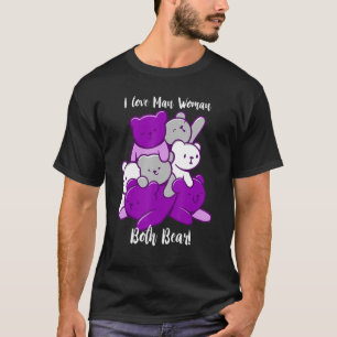 Camiseta Asexual Eu Adoro Homem Mulher Ambos Urso Asexualid