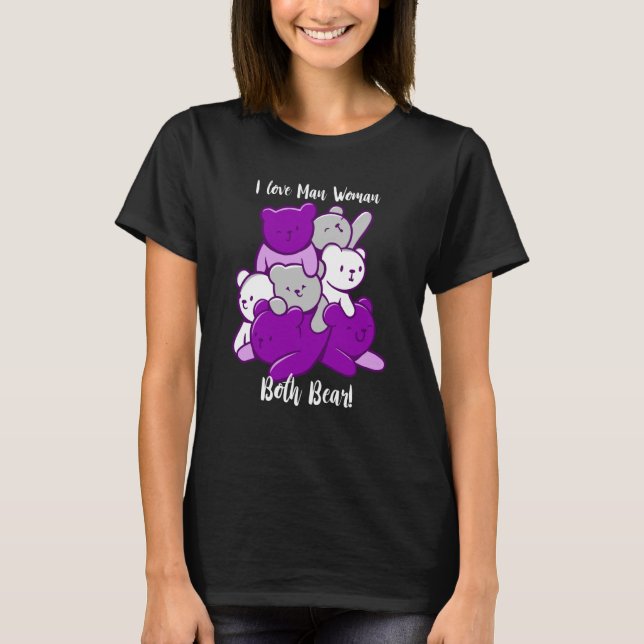 Camiseta Asexual I Love Man Woman Both Bear Asexuality Ace  (Frente)