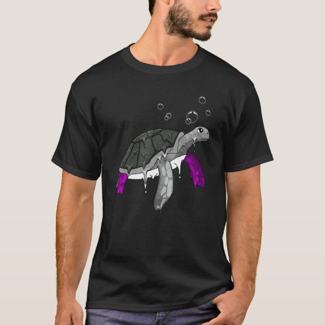 Camiseta Asexual Pride Ace Flag Sea Turtle Subtle LGBTQ (Frente)