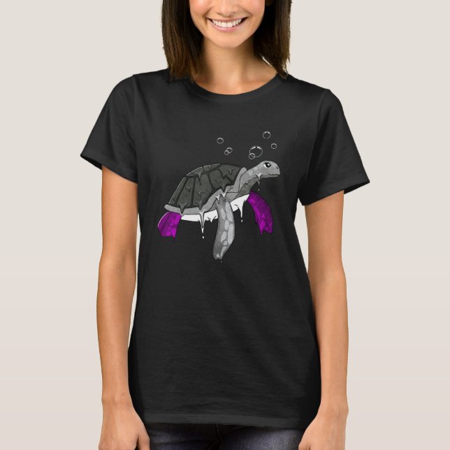 Camiseta Asexual Pride Ace Flag Sea Turtle Subtle LGBTQ (Frente)