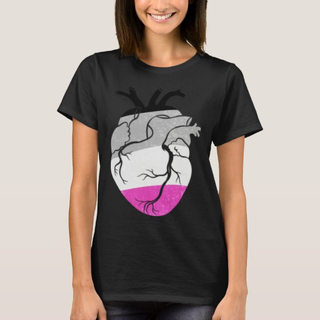 Camiseta Asexual Pride Heart Flag (Frente)