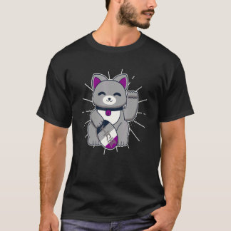 Camiseta Asexual Pride Lucky Cat LGBTQ+ Asexuality