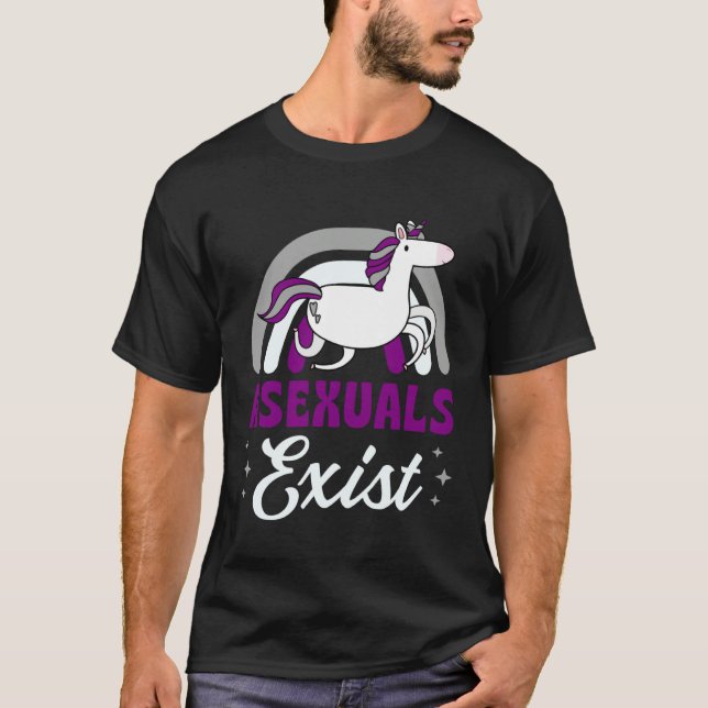 Camiseta Asexuals Exist Asexual Pride Minimalist Rainbow Un (Frente)