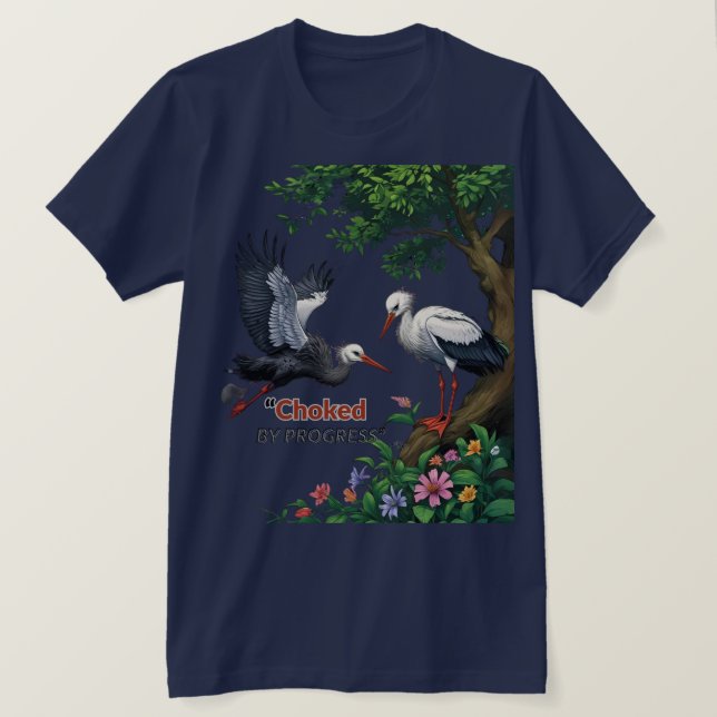 Camiseta Asfixiado pelo Progresso (Frente do Design)