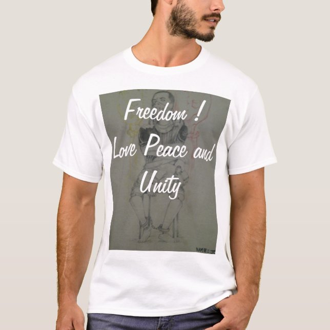 Camiseta Ash Cinza: Liberdade, Paz e Unidade (Frente)