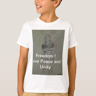 Camiseta Ash Cinza: Liberdade, Paz e Unidade