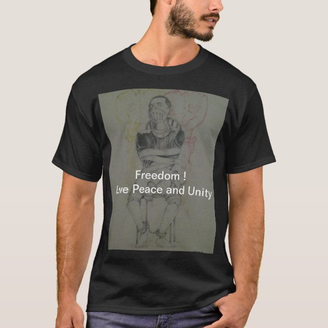 Camiseta Ash Cinza: Liberdade, Paz e Unidade (Frente)