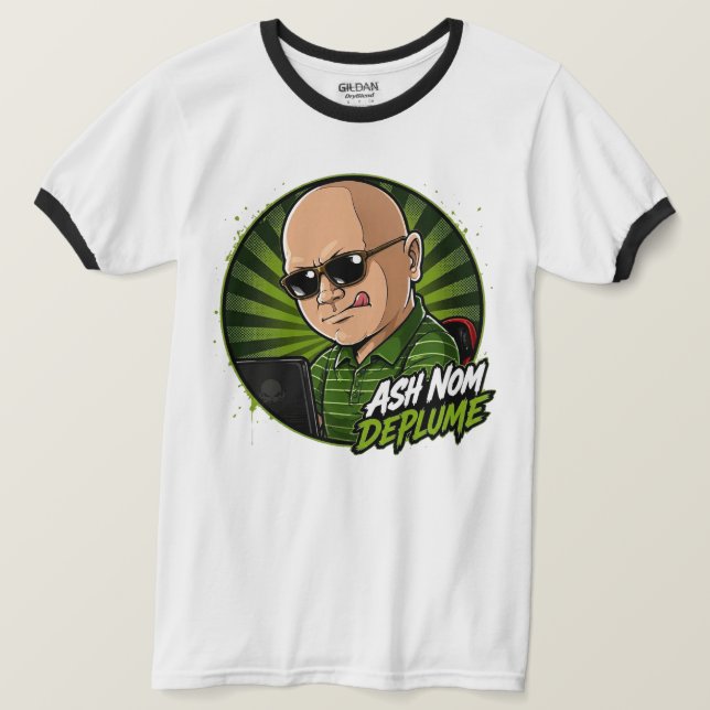 Camiseta Ash Nom DePlume Ringer (Frente do Design)