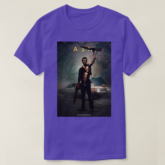 Camiseta Ash Williams Delta 88 Legends royale (Frente do Design)