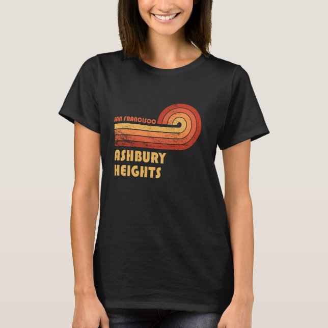 Camiseta Ashbury Heights San Francisco California Retro Vin (Frente)