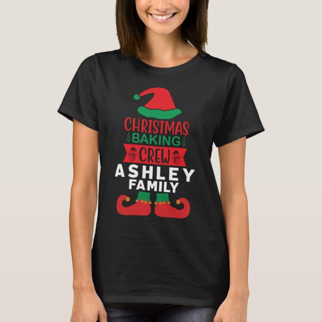Camiseta Ashley Family Christmas Baking Crew Matching Elf (Frente)