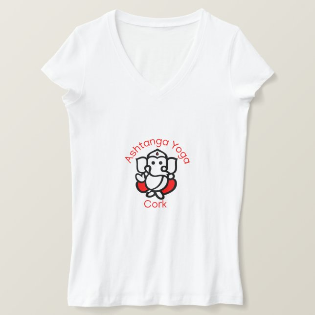 Camiseta Ashtanga Yoga Cork V-Neck (Frente do Design)