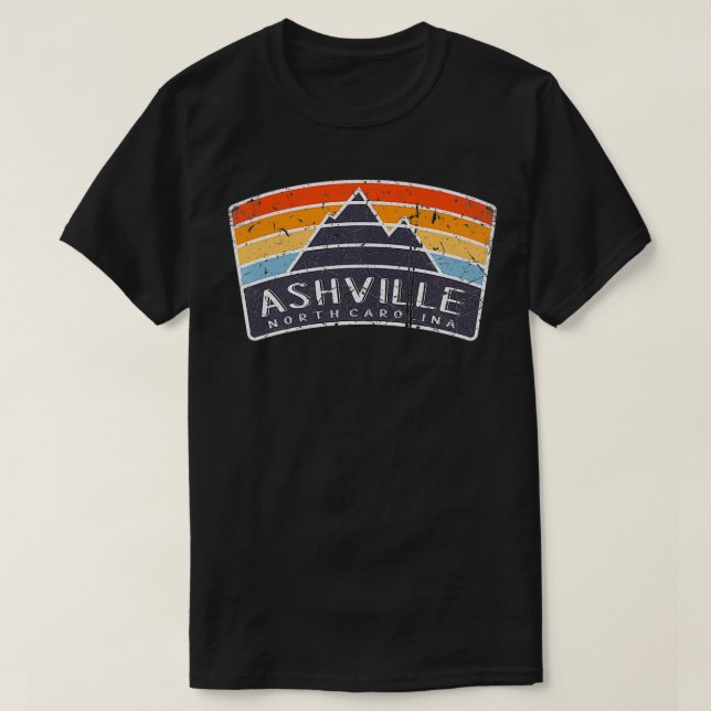 Camiseta Ashville North Carolina Mountain Vacation Art Grap (Frente do Design)